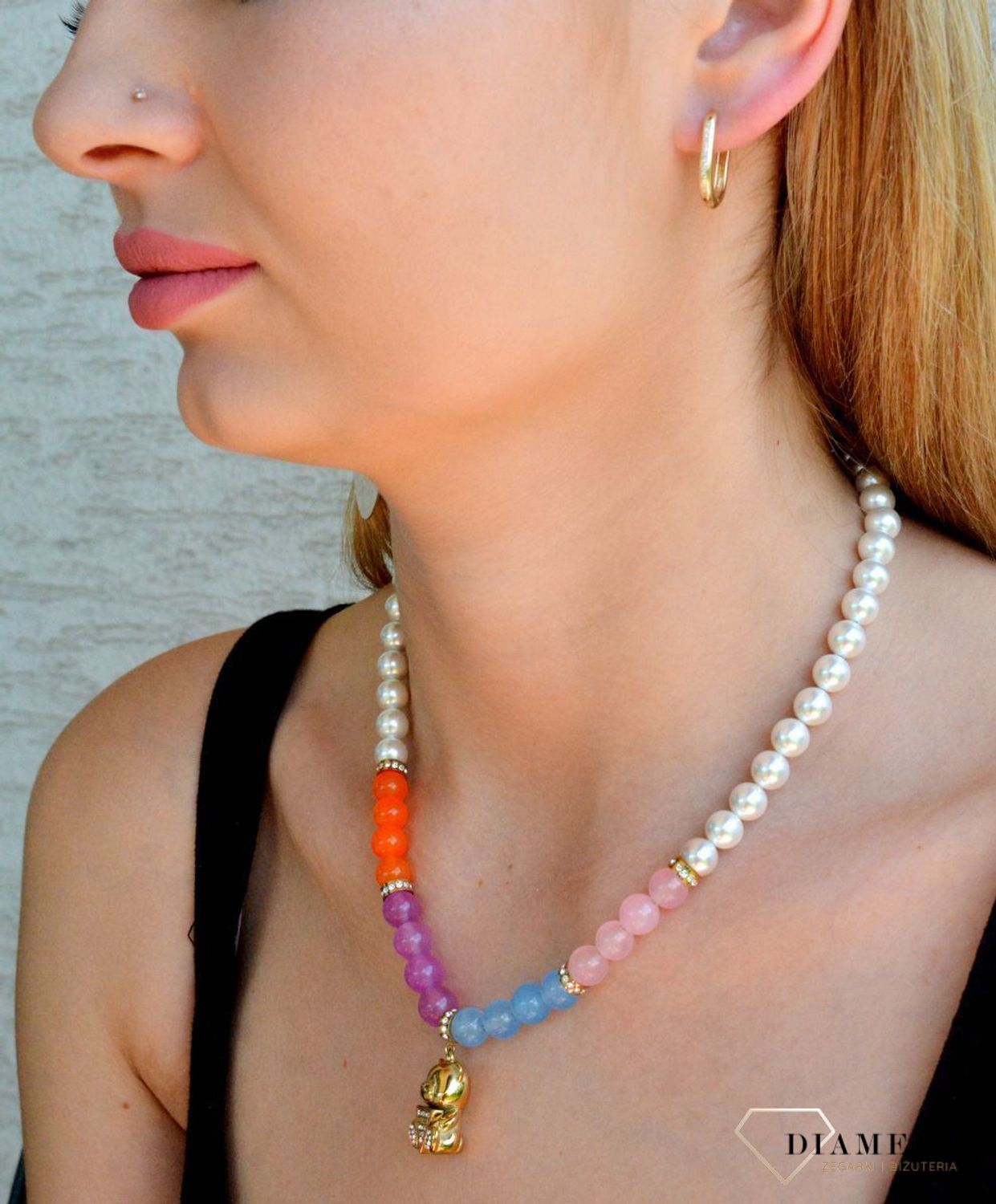 Złote kolczyki damskie 585 owalne z cyrkonią KL 11987.jpg